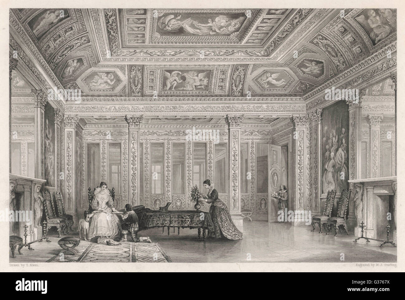 The chamber of Marie de Medicis, wife of Henri IV, in the palais de ...