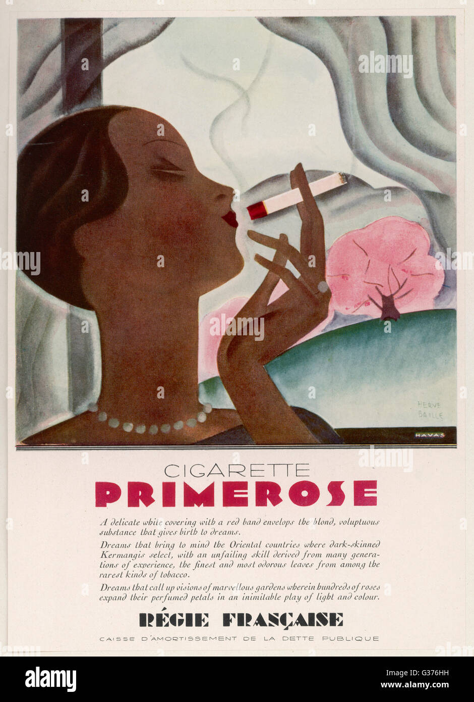 Advertisement for Primerose cigarettes Stock Photo
