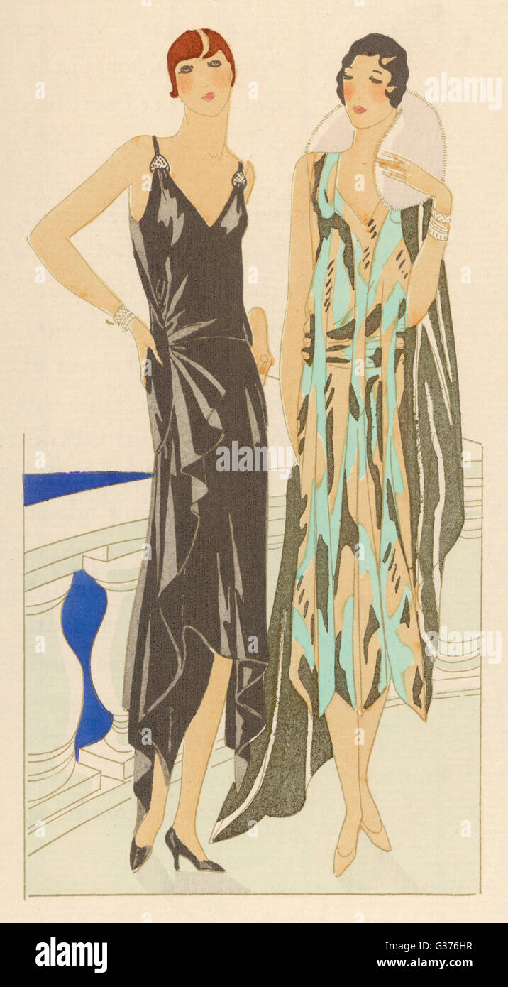 Evening dresses by Doeuillet-Doucet and Jean Patou Stock Photo