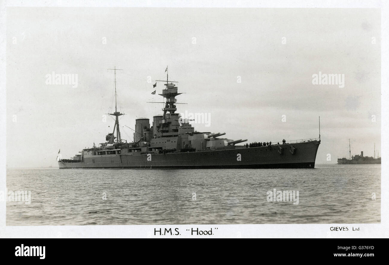 HMS Hood, battlecruiser Stock Photo