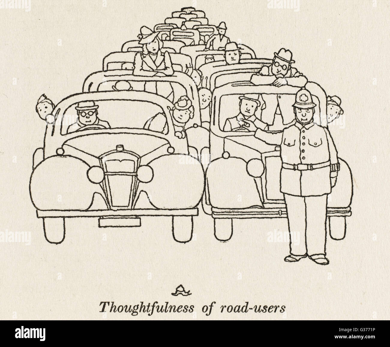 Thoughtfulness of road-users Stock Photo