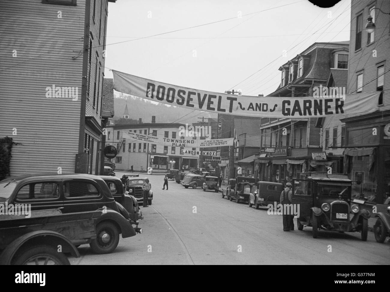 Roosevelt banner, Hardwick, Vermont Stock Photo