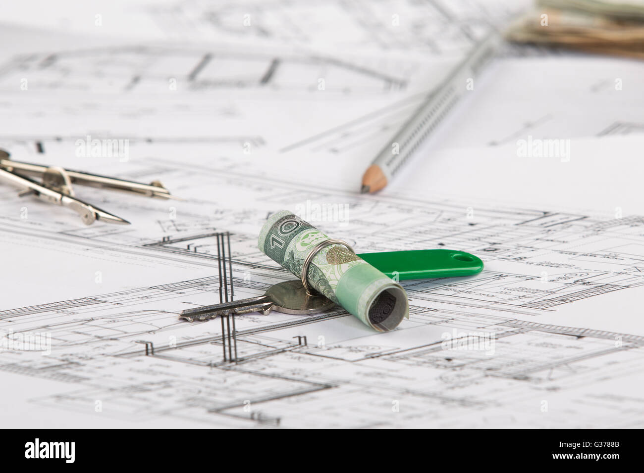Architect plans construction project drawing, the cost of building a
