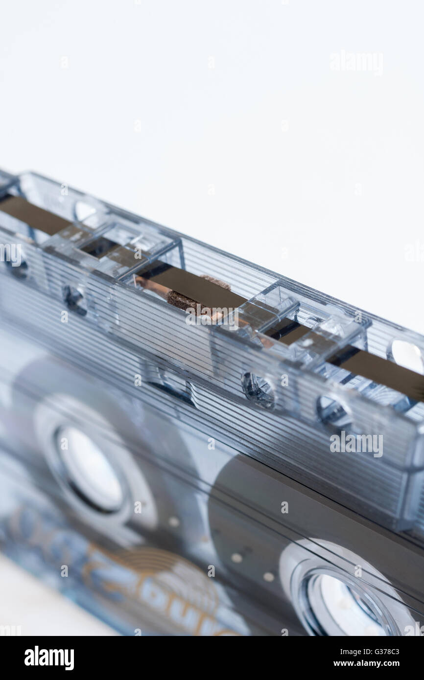 Cassette tape a magnetic tape recording format for audio recording and playback Stock Photo