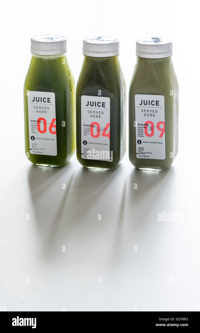 beverage cold press juice drink green juice from LA Stock Photo