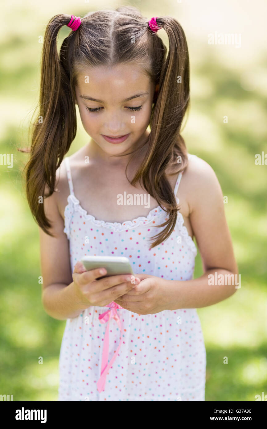 Young girl using mobile phone Stock Photo Alamy
