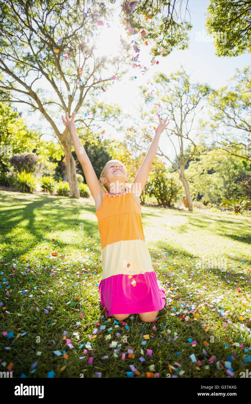 Girl standing arms up in hi-res stock photography and images - Alamy