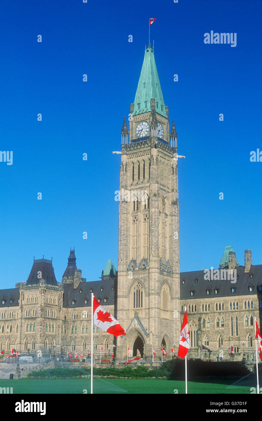 Peace Tower Clock Tower, Canadian Parliament Buildings, Ottawa, Ontario, Canada Stock Photo Alamy