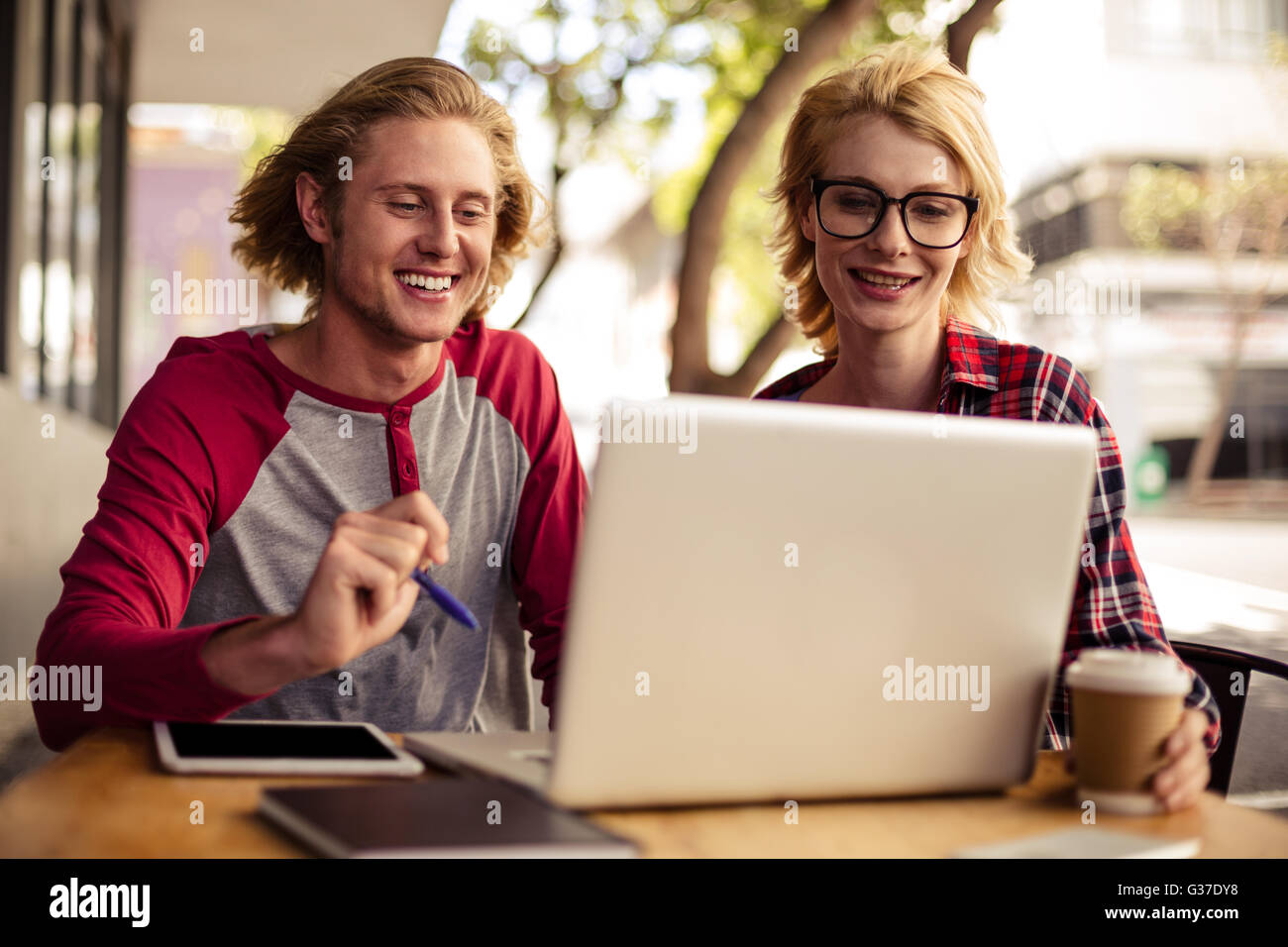 Couple Relaxing Terrace Hi Res Stock Photography And Images Alamy