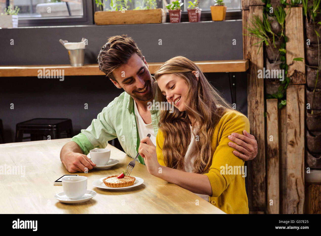 Lovely couple getting a hug Stock Photo