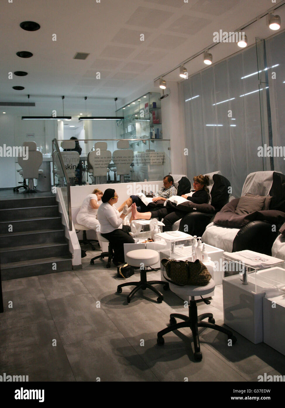 Israel, Tel Aviv, beauty salon, Pedicure Treatments. Stock Photo