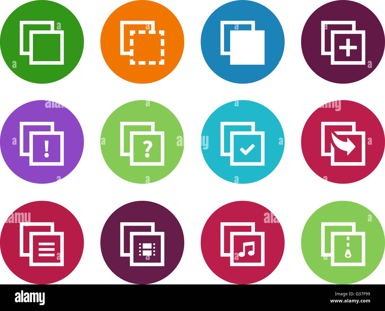 Copy Paste circle icons for Apps,  Pages Stock Vector Image & Art