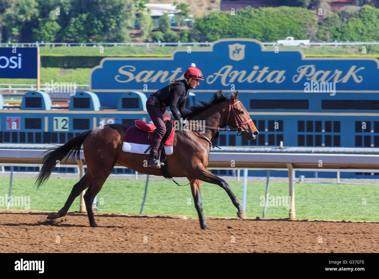 APR 8, Arcadia Horse racing on APR 8, 2015 at Santa Anita Park Stock