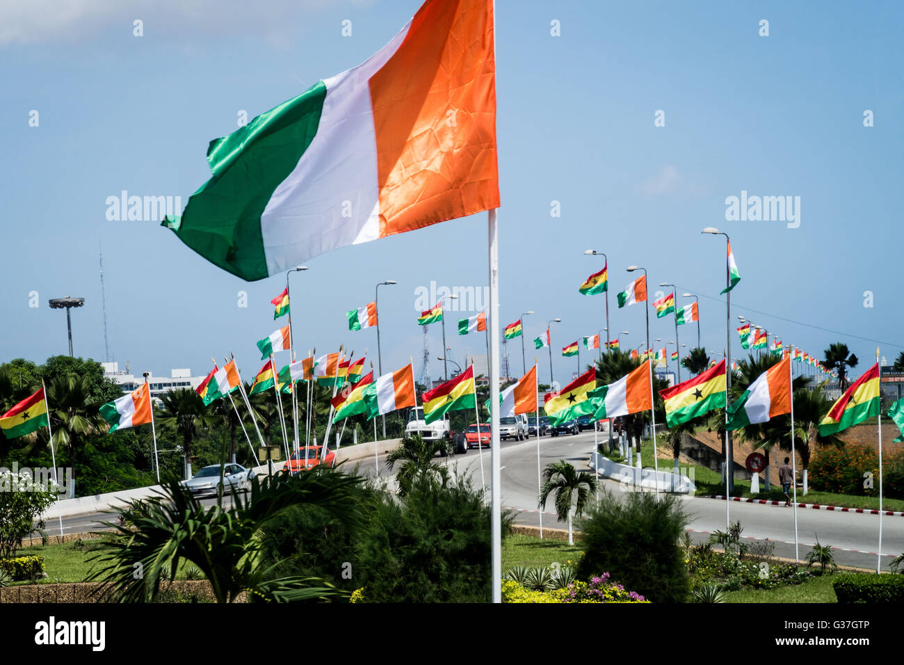 drapeau glassy cote d'ivoire ivory coast flag Stock Illustration