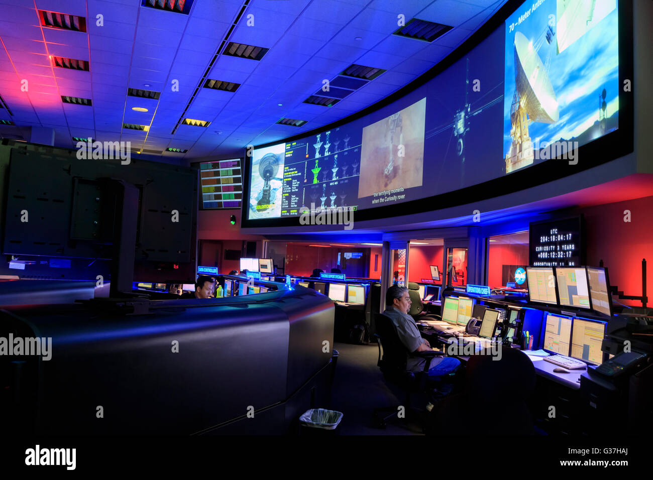 OCT 11, California: The Nasa command center on OCT 11, 2015 at NASA JPL, California Stock Photo