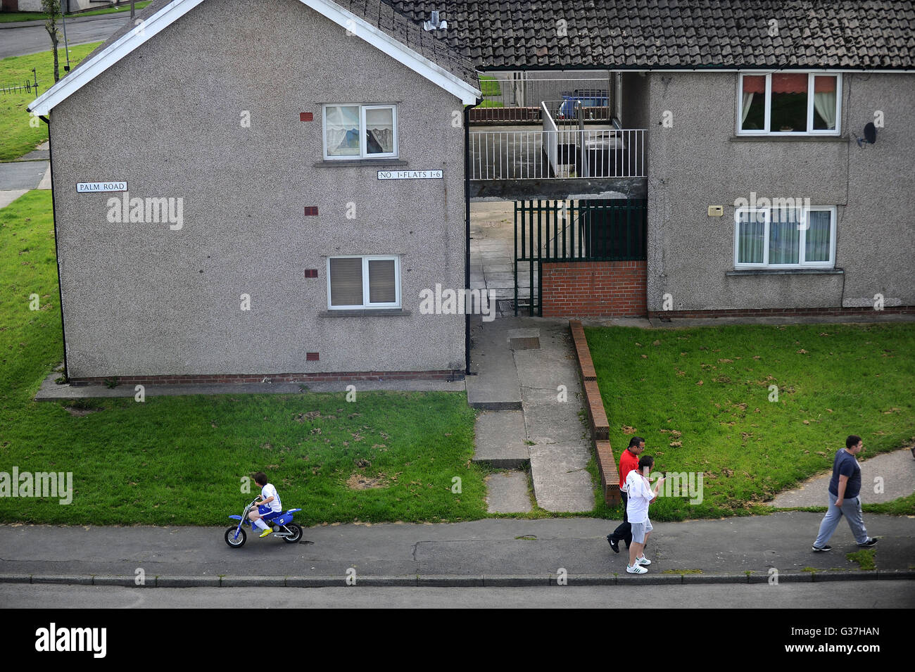 General view of the Gurnos estate in Merthyr, South Wales Stock Photo