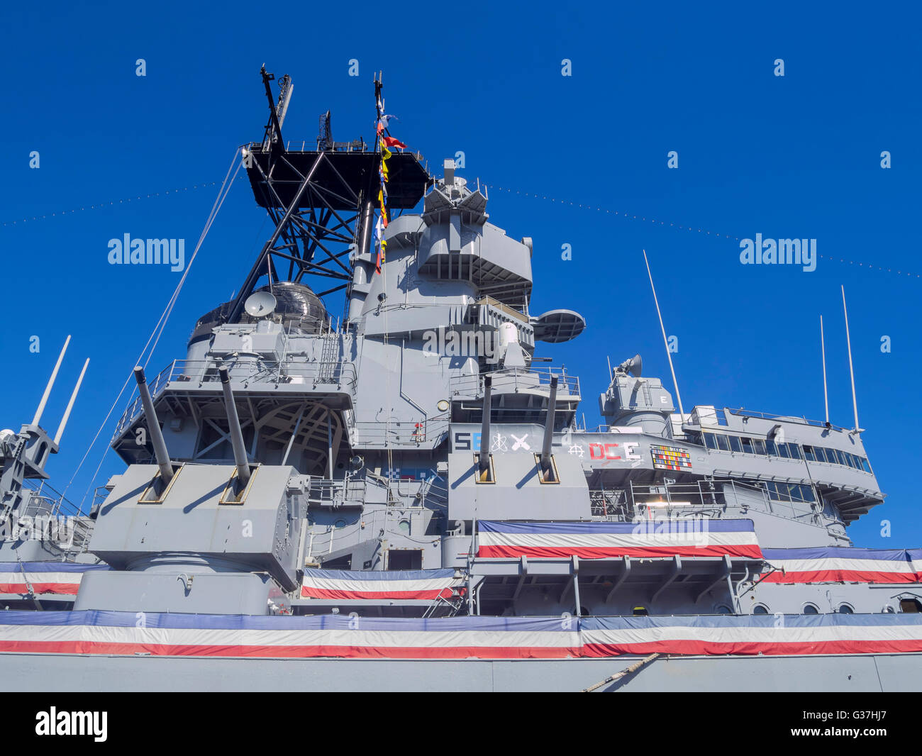 Long Beach, JUL 24: Battleship USS Iowa on JUL 24, 2014 at Long Beach ...