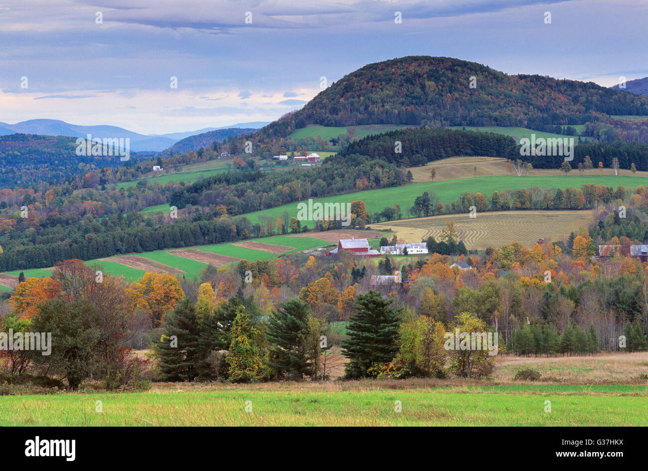 Mountains and Farms in the Northeast Kingdom, Vermont, New England, U.S