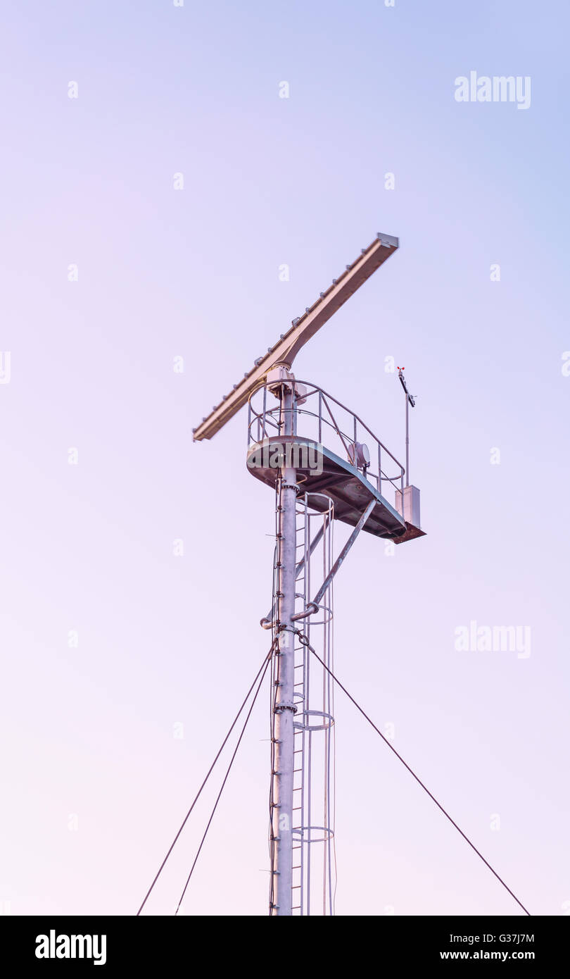 Radio locator at the Viewing tower near the Southern Pier in Ventspils.  Ventspils a city in the Courland region of Latvia. Latvia is one of the  Baltic countries Stock Photo - Alamy