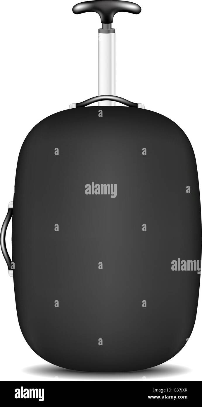 Travel suitcase in black design Stock Vector