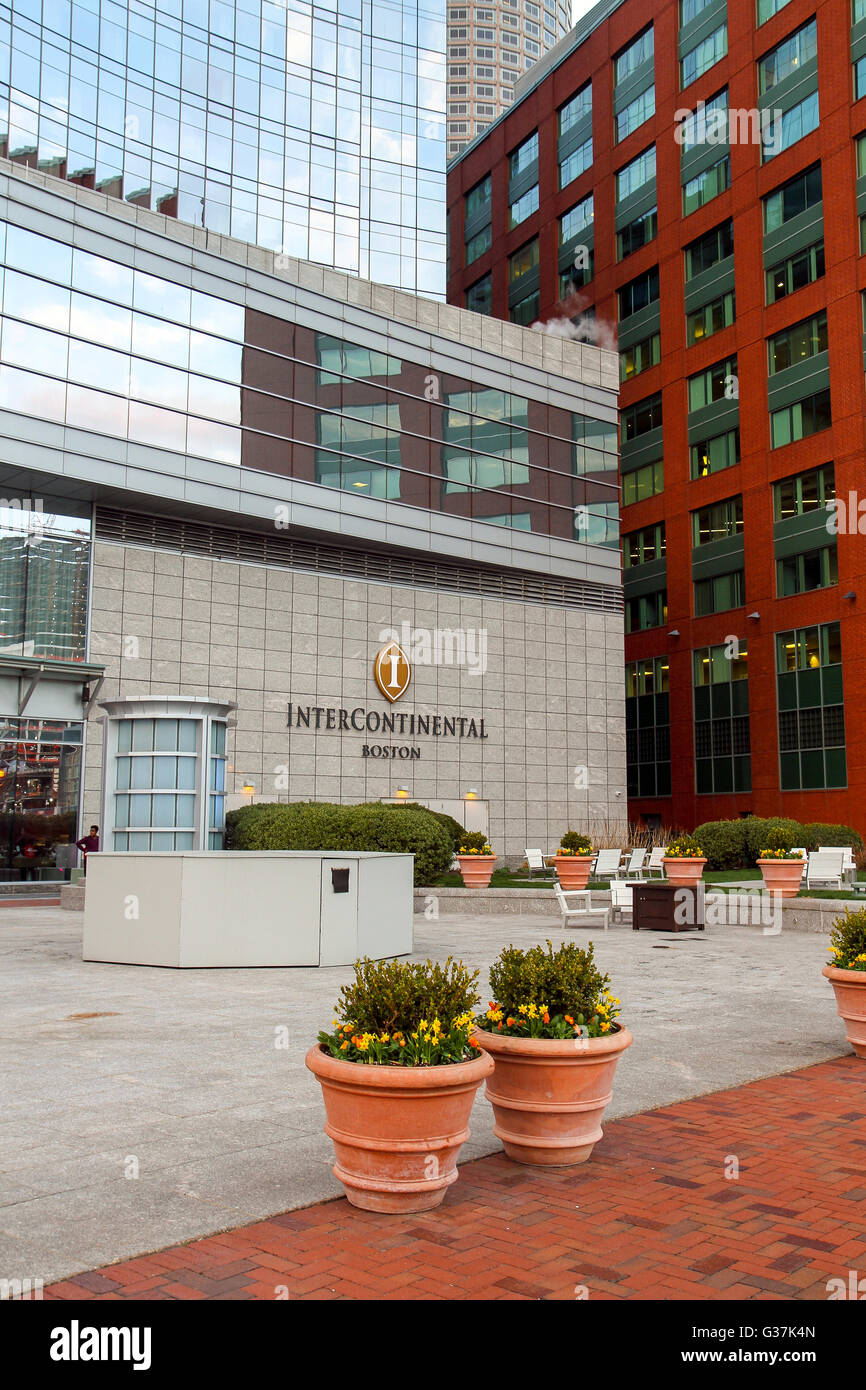 In front of the InterContinental Boston hotel, Stock Photo