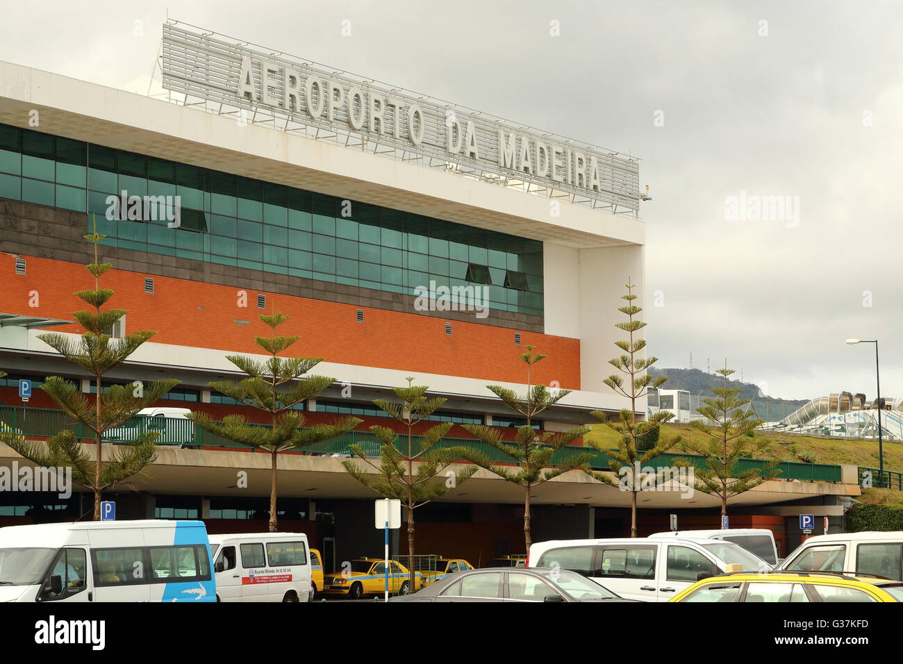 Front view of the new Funchal Airport, Aeroporto da Madeira, Portugal Stock Photo