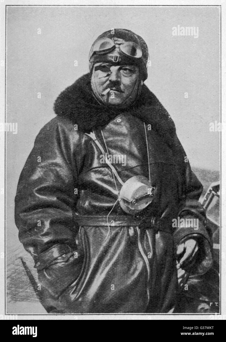 Francois Coli (1881-1927) - French pilot and navigator - lost in 1927 with Charles Nungesser during their doomed attempt to fly across the Atlantic Ocean.     Date: 1927 Stock Photo