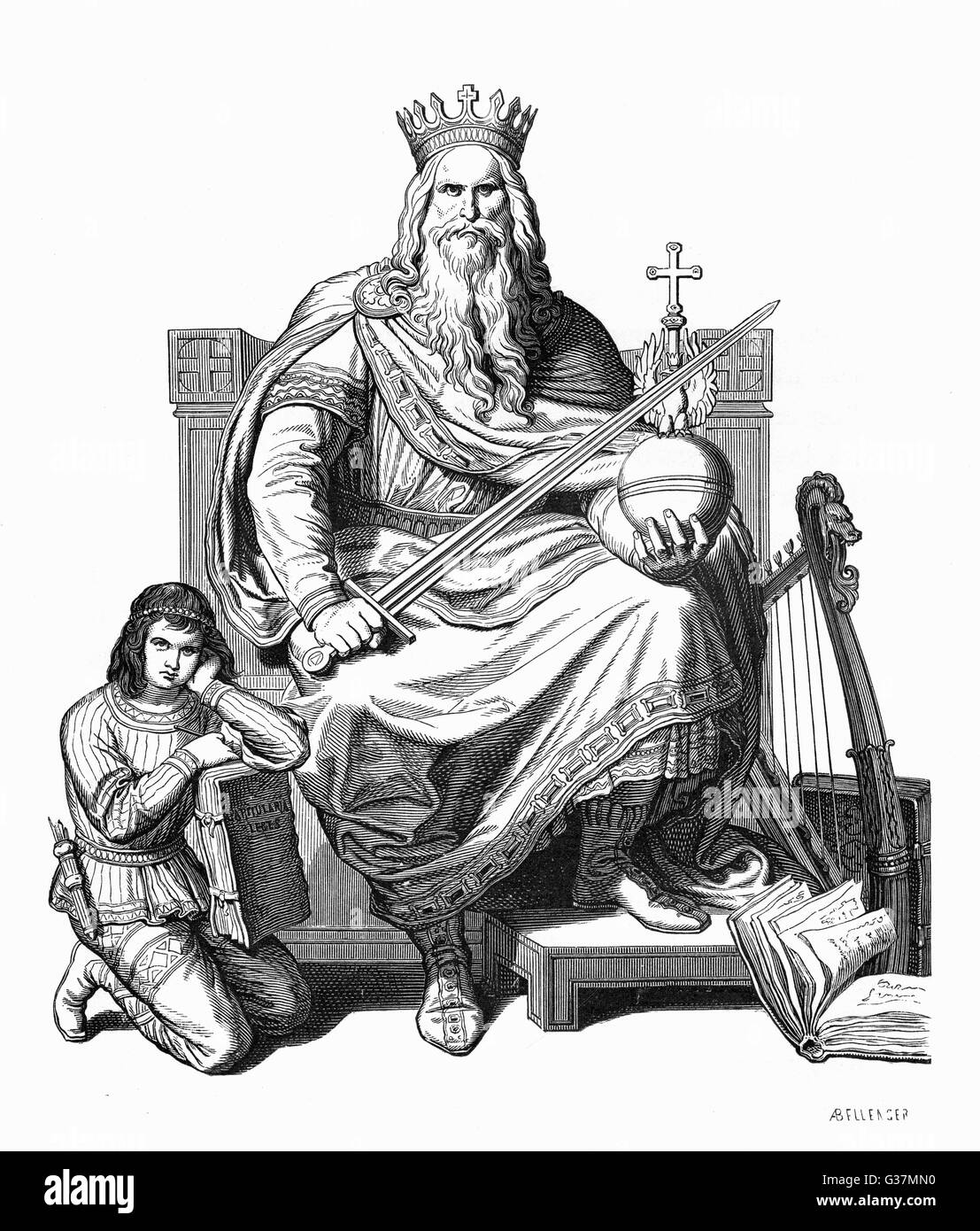 Holy roman emperor charlemagne Black and White Stock Photos & Images