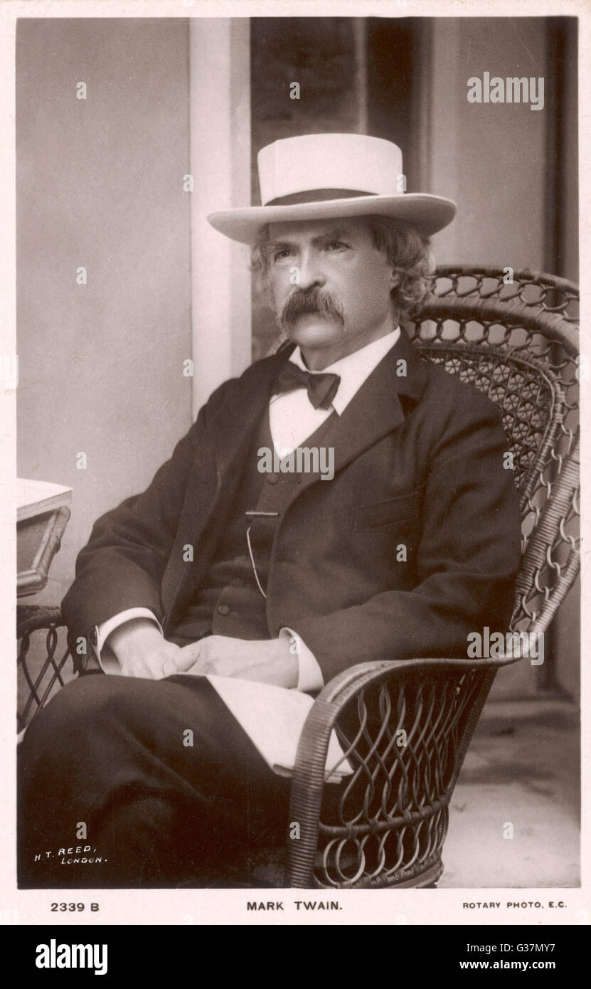 MARK TWAIN American writer  Born :  Samuel Langhorne Clemens   1835 - 1910 Stock Photo