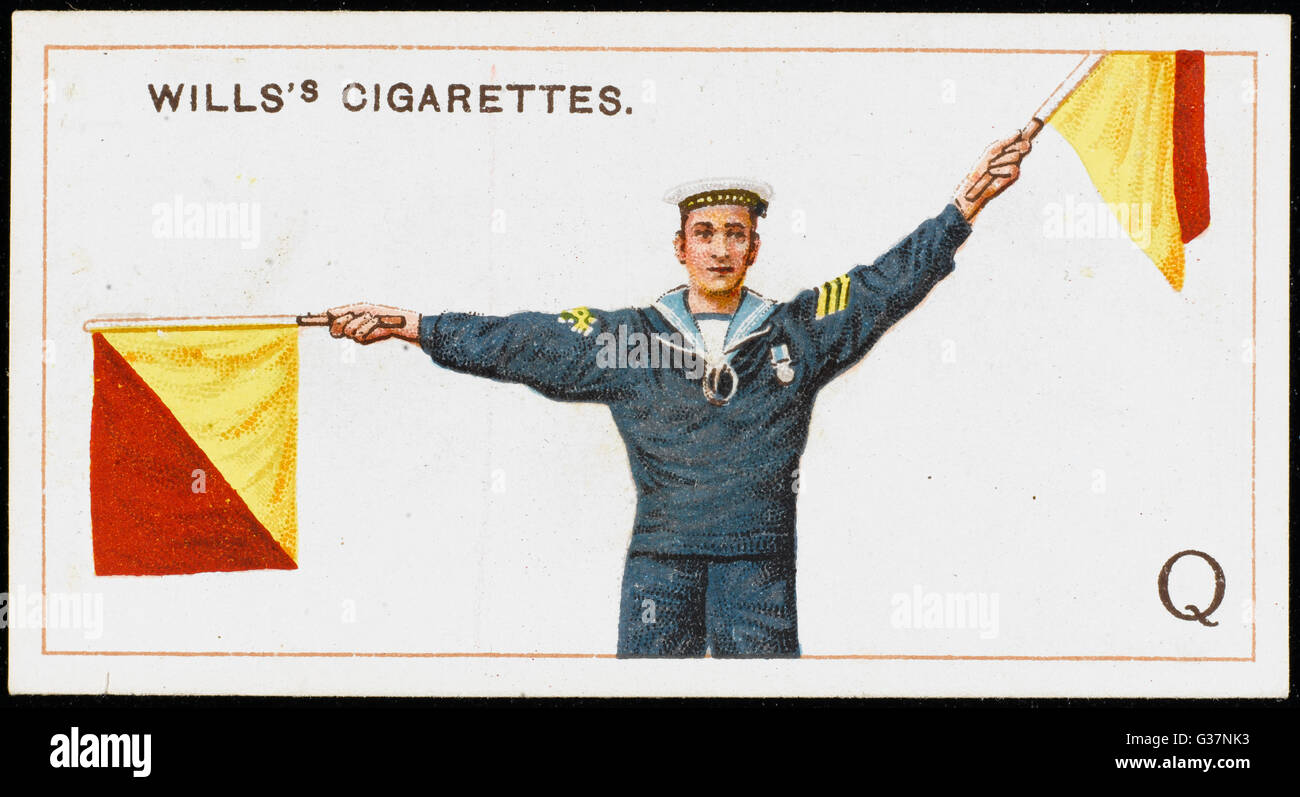 Royal Navy flag signal Q Date 1912 Stock Photo Alamy