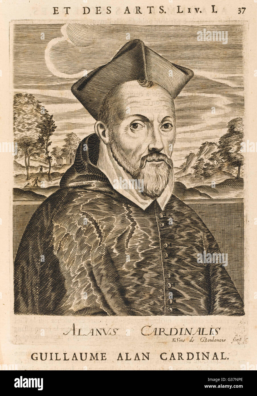 WILLIAM ALLEN  Cardinal       Date: circa 1580s Stock Photo