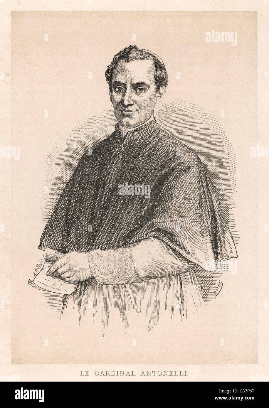Antonelli (18061876), an Italian prelate and papal Stock Photo