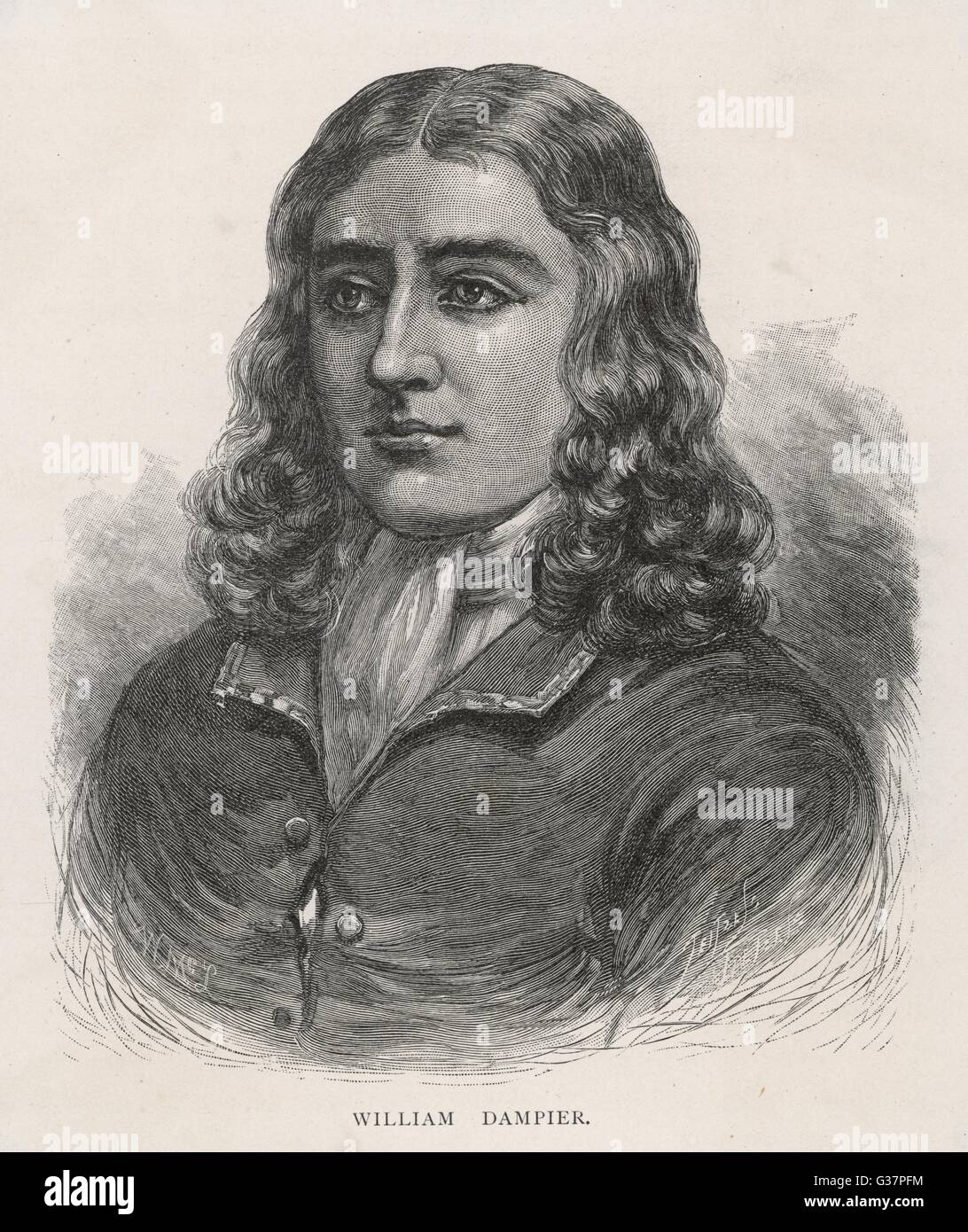 WILLIAM DAMPIER  English buccaneer and  explorer      Date: 1652 - 1715 Stock Photo