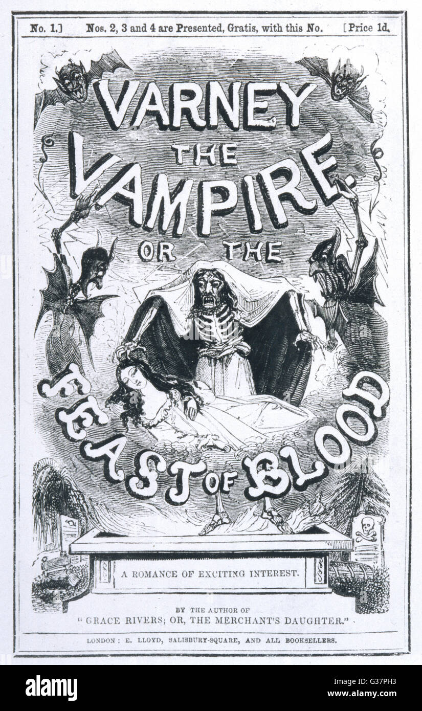 Fiction : 'Varney The Vampire'  or  'The Feast of Blood' book cover Stock Photo