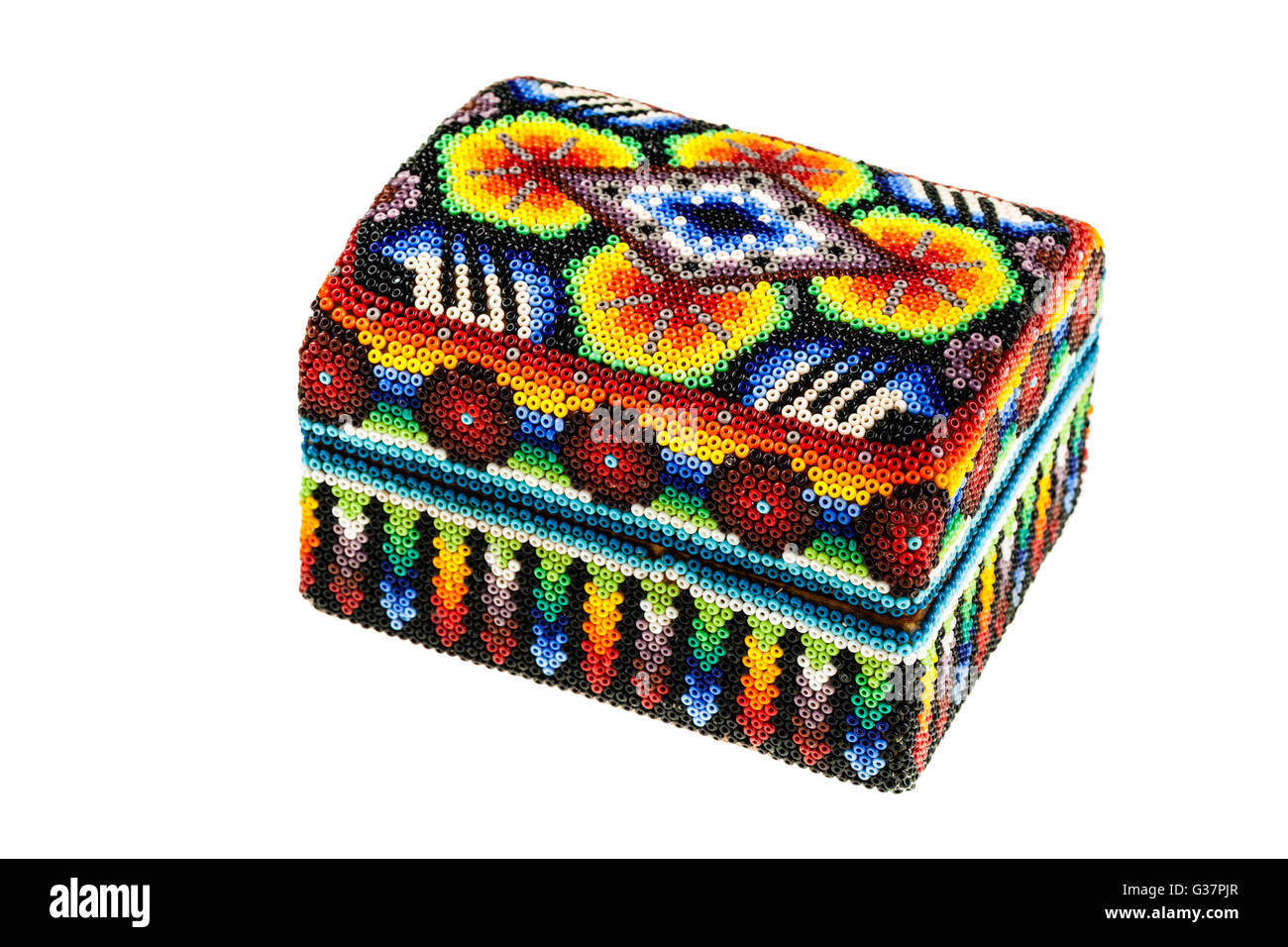 a mexican colorful casket isolated over a white background Stock Photo