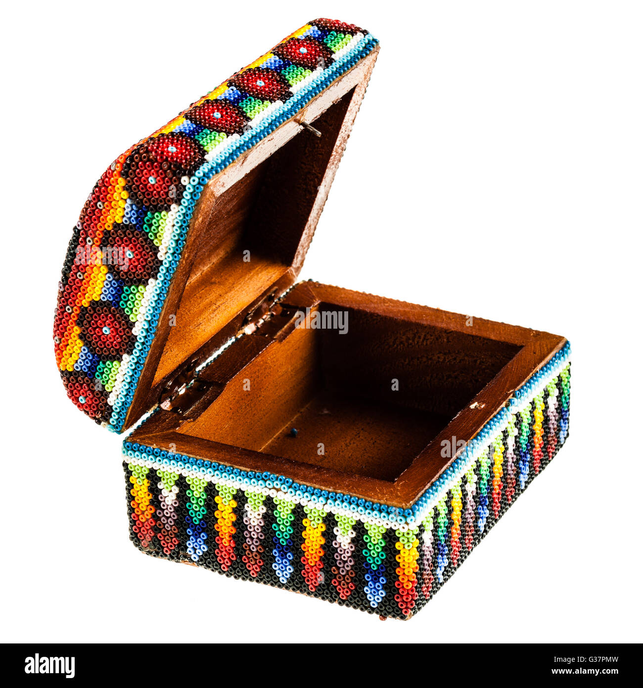 a mexican colorful casket isolated over a white background Stock Photo