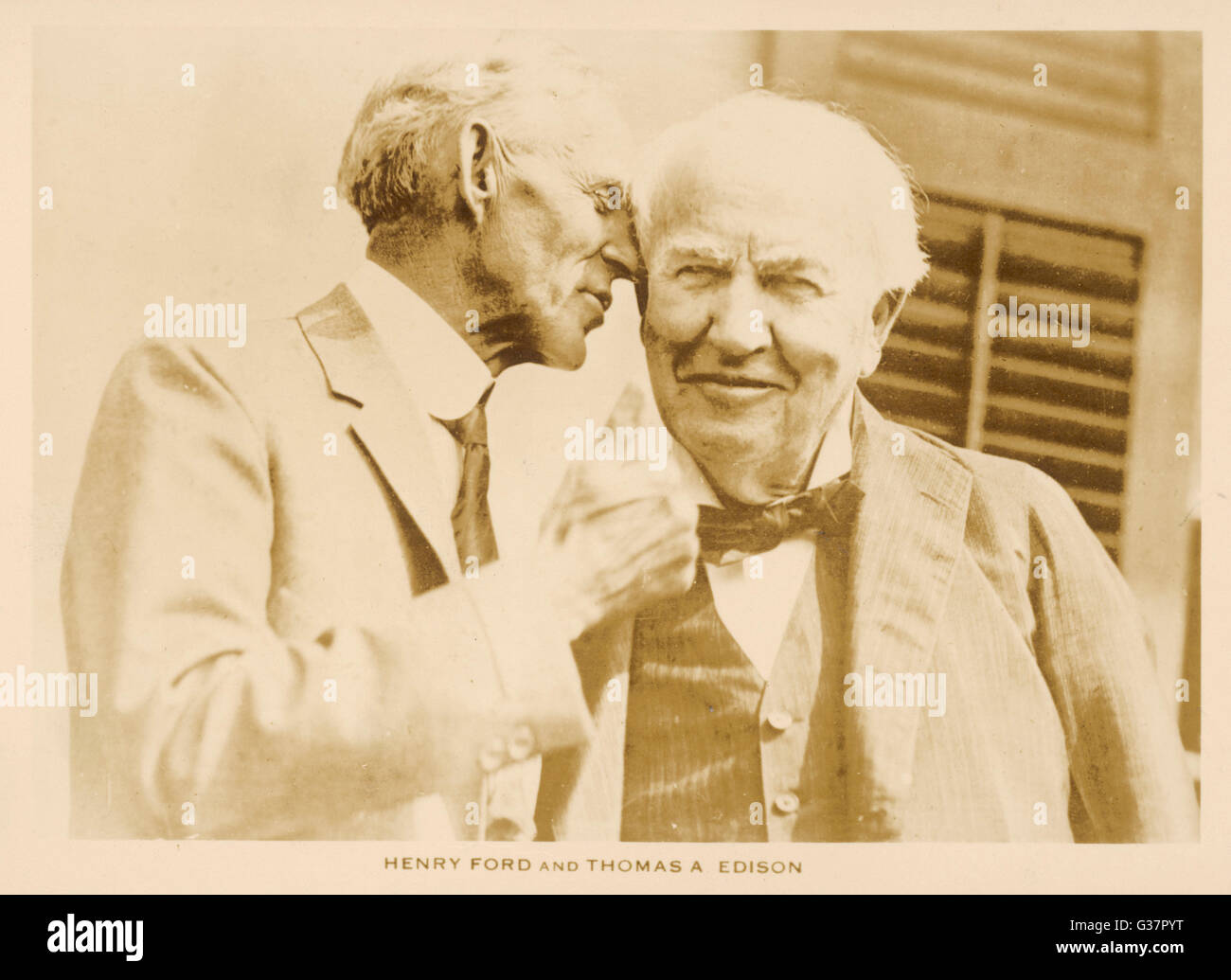 HENRY FORD American automobile manufacturer. Seen here with Thomas