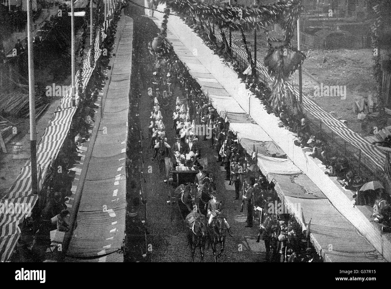 THE BLACKWALL TUNNEL. The opening ceremony, showing the Royal procession passing out of the
