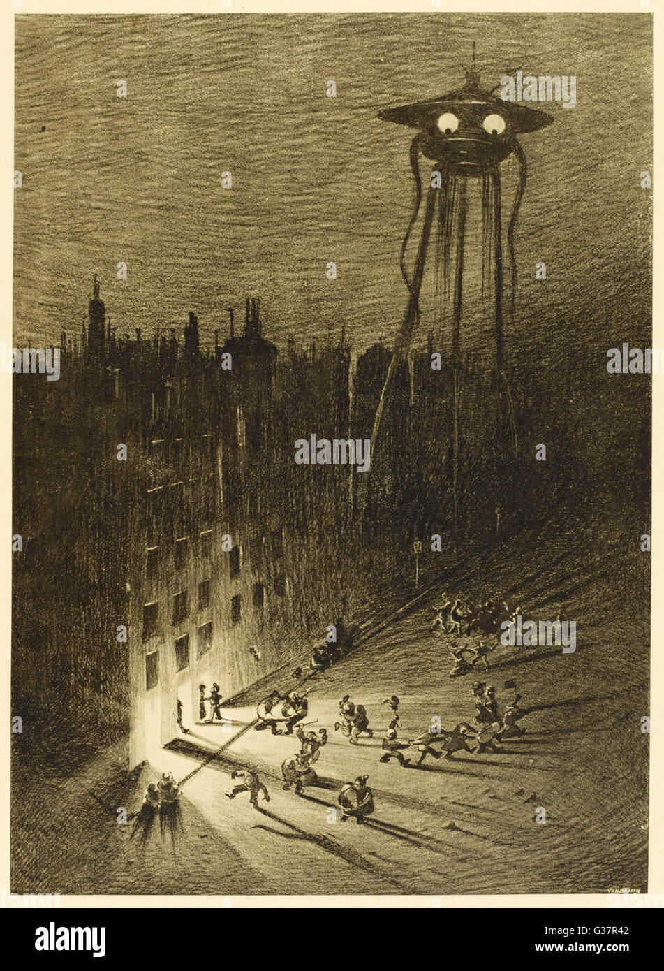 'THE WAR OF THE WORLDS' A Martian machine contemplates the drunken ...