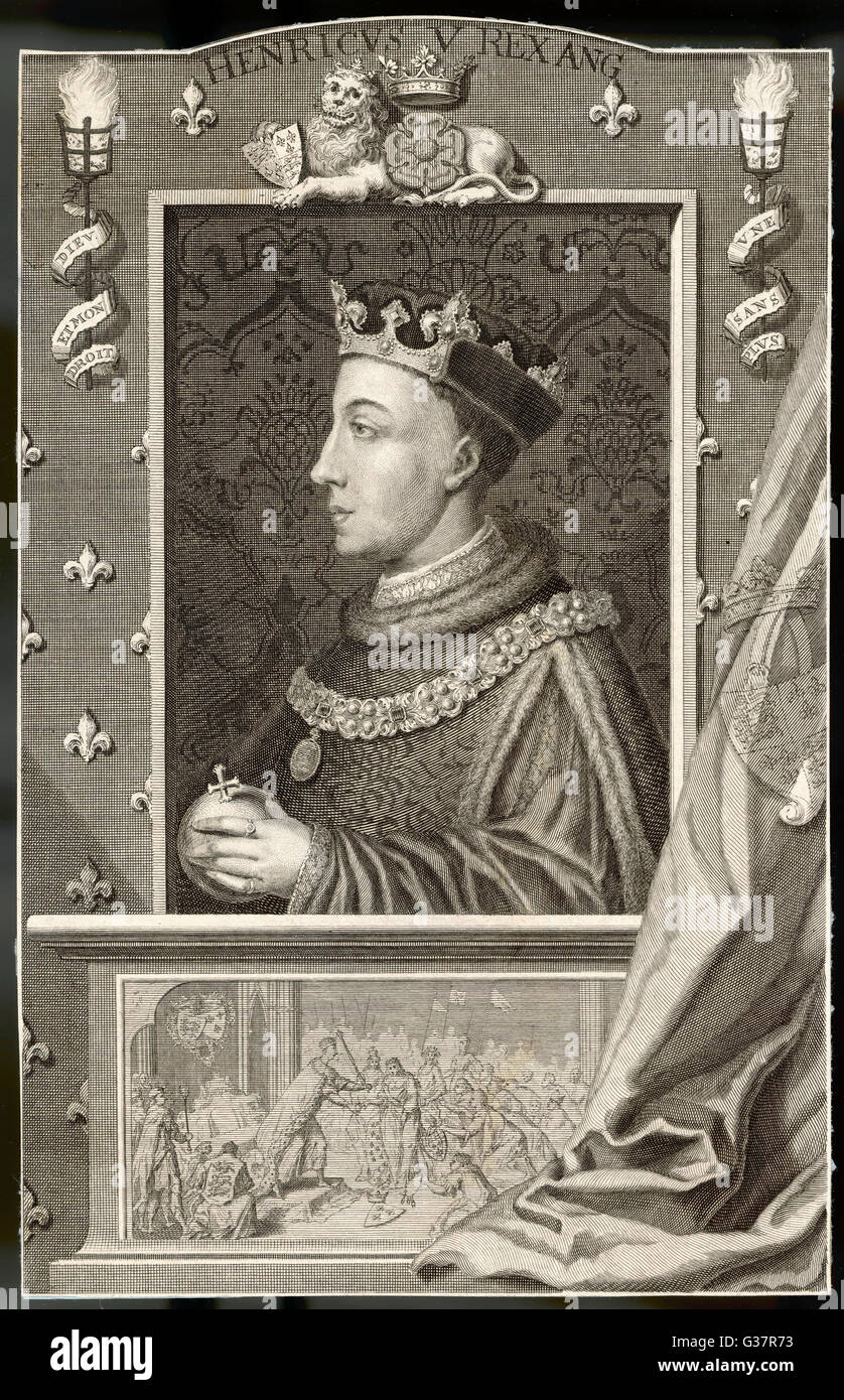 HENRY V (1387 - 1422)  Profile portrait. Stock Photo