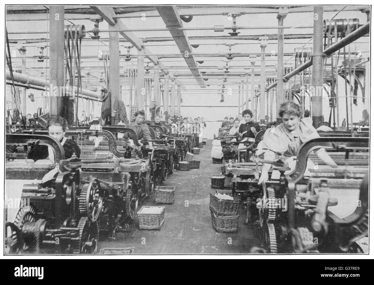 Women working in a Lancashire cottonmill Date 1897 Stock Photo Alamy