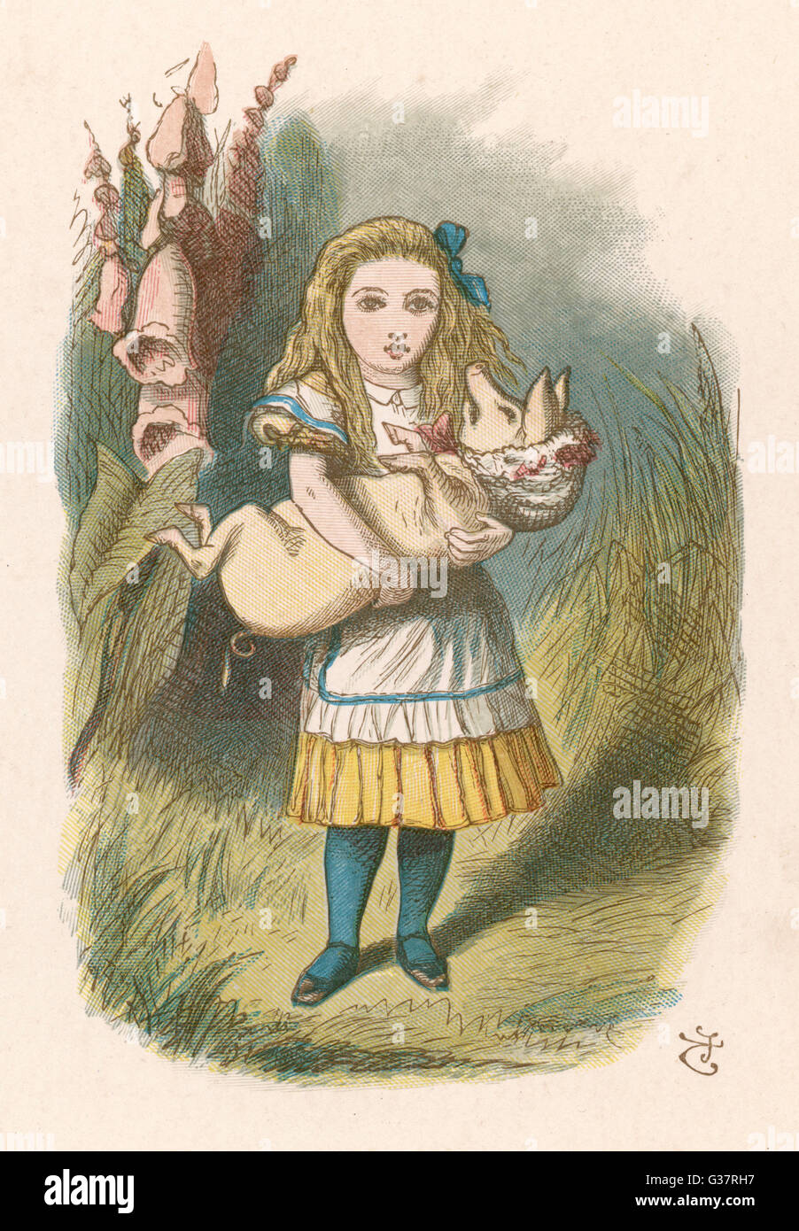 Lewis Carroll - Alice and Pig Stock Photo