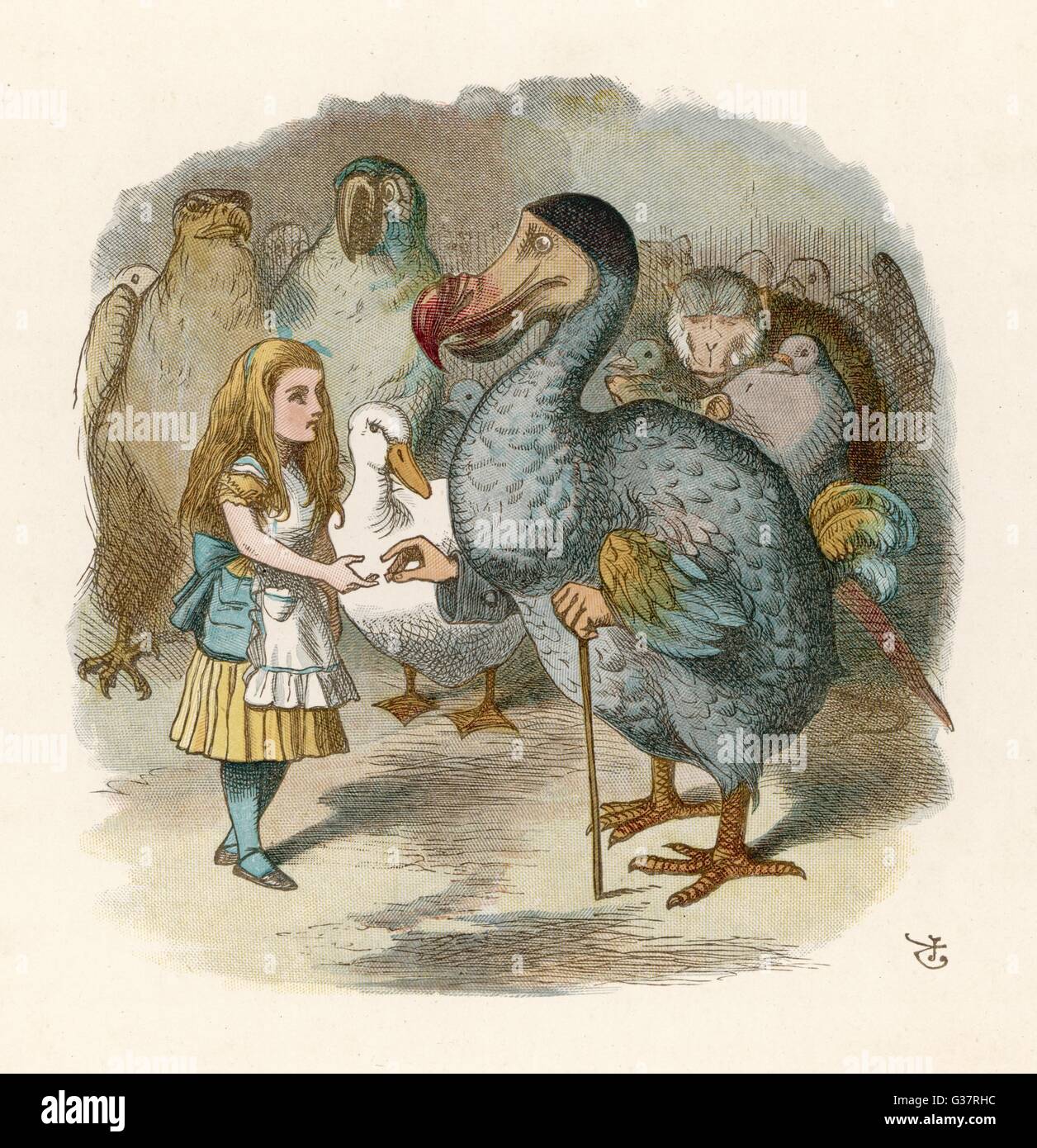 DODO BIRD Scrabble Necklace. Alice in Wonderland Vintage Image 