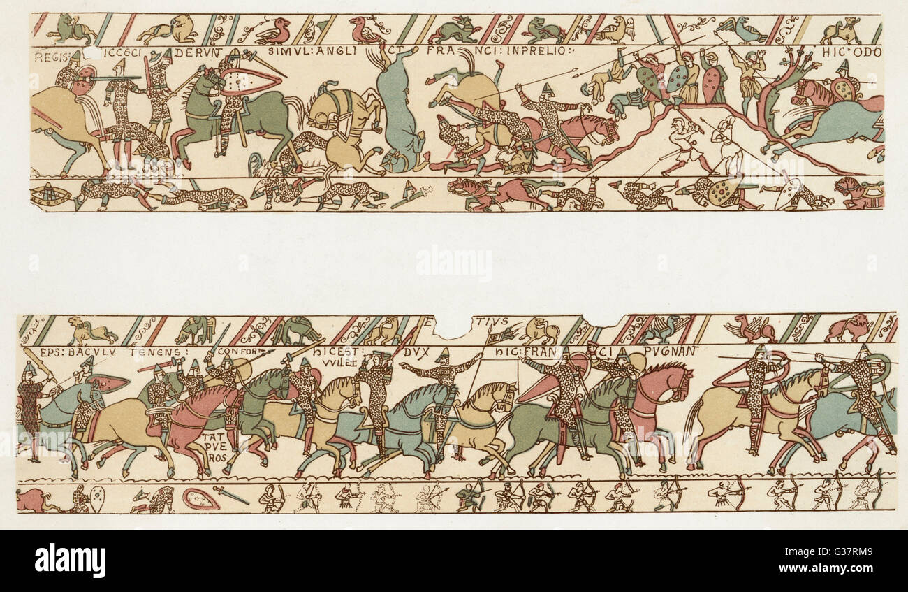 Bayeux Tapestry - Norman Conquest of 1066 Stock Photo