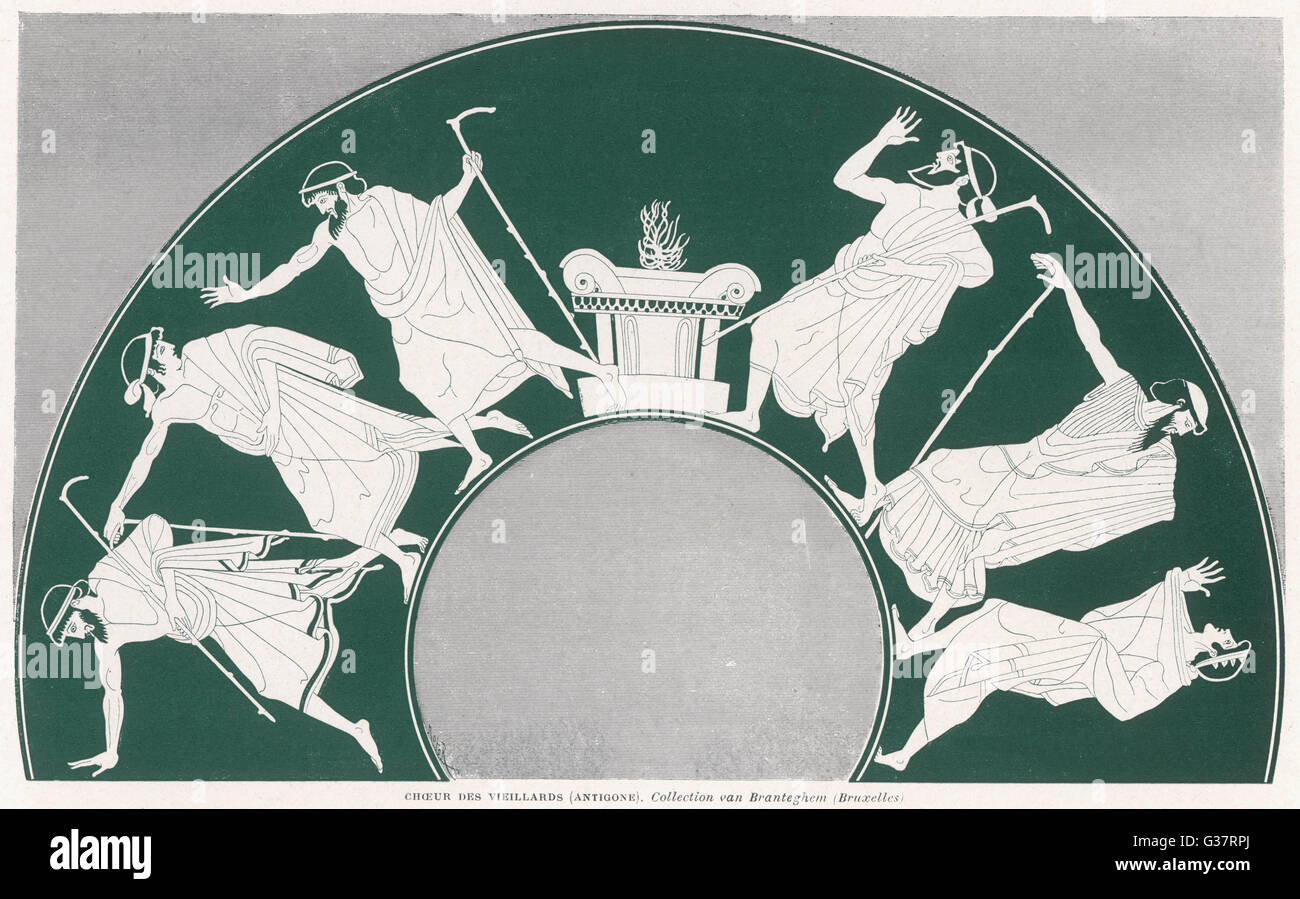 'Antigone' the chorus of elders who comment dispassionately on the