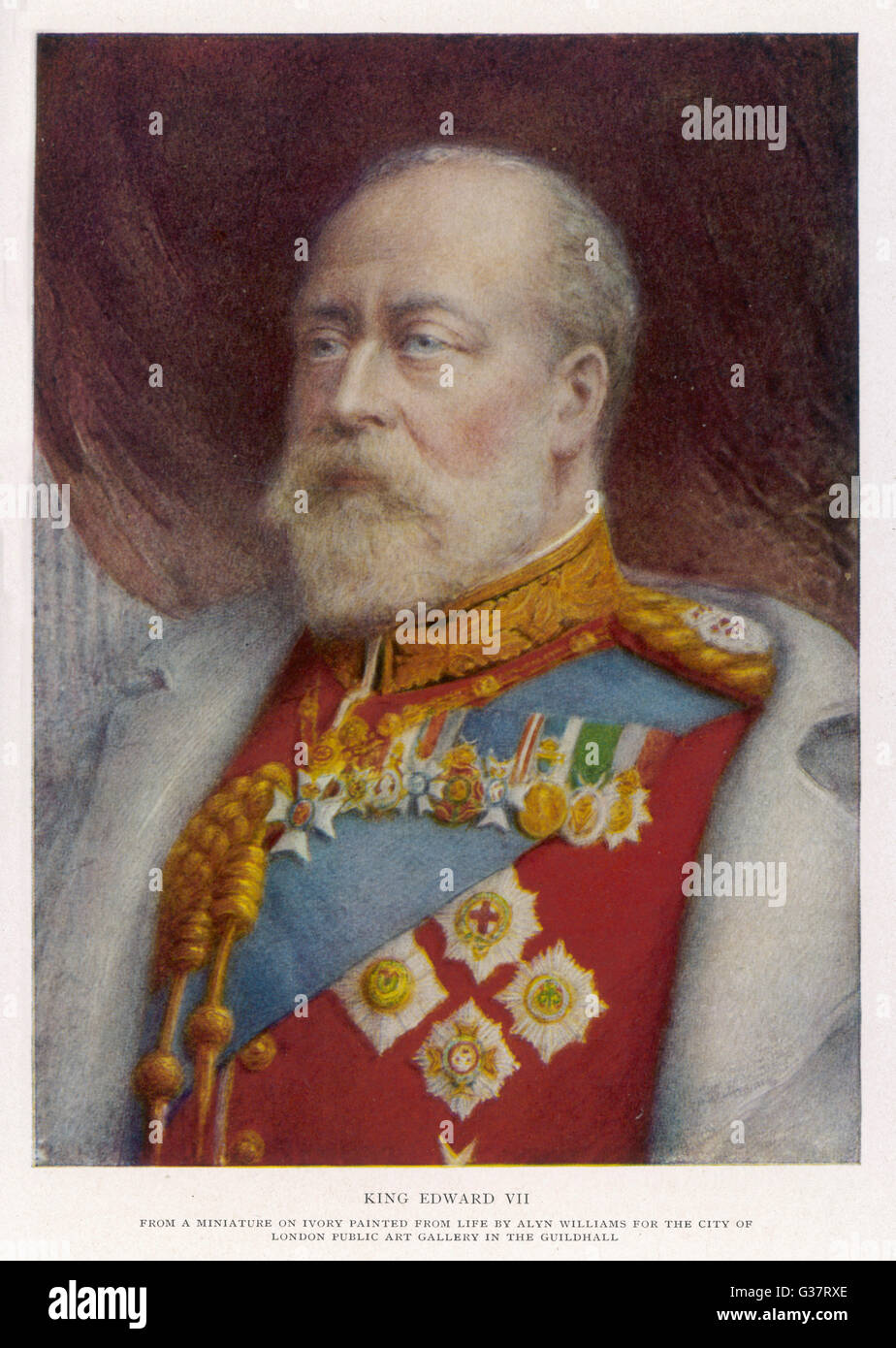 EDWARD VII, BRITISH ROYALTY head and shoulders portrait as King Date ...