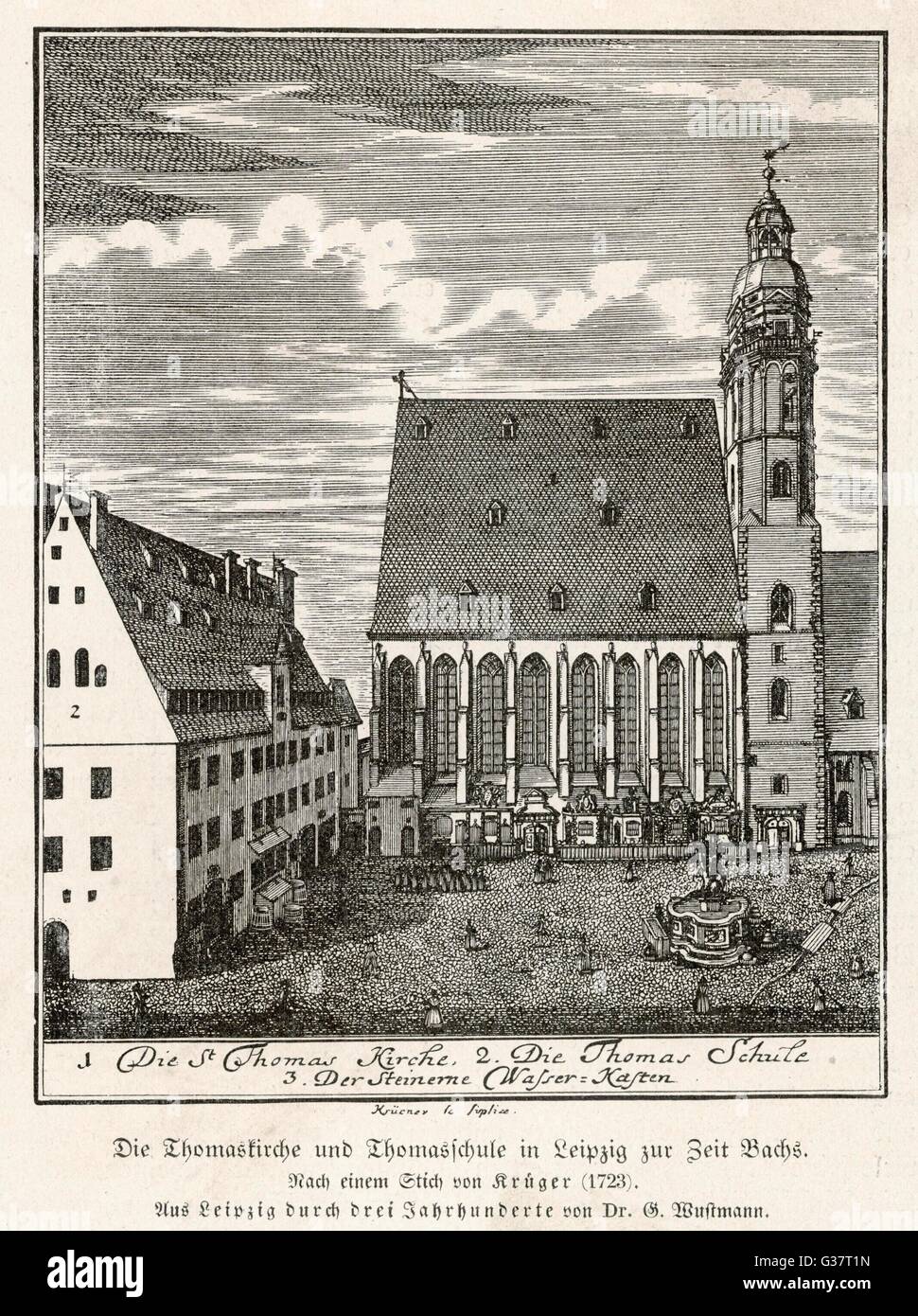 St. Thomas Church, Leipzig, at the time of Bach. Date: 1723