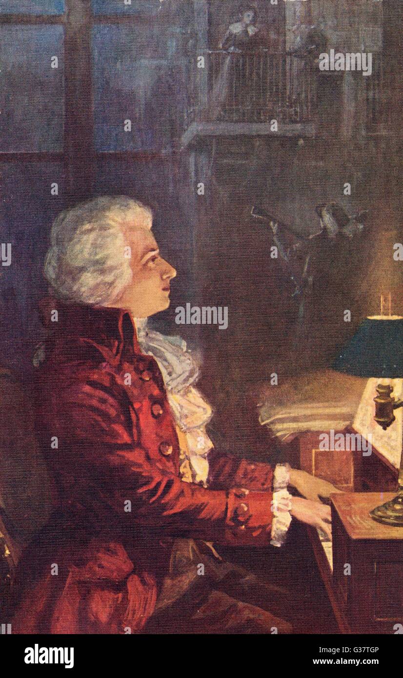 WOLFGANG AMADEUS MOZART  Austrian composer        Date: 1756 - 1791 Stock Photo