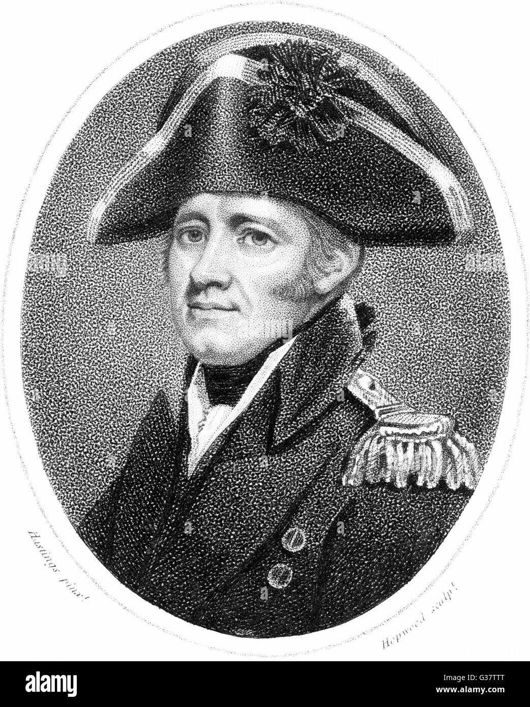 SIR HOME RIGGS POPHAM - British sailor. Date: 1762 - 1820 Stock Photo