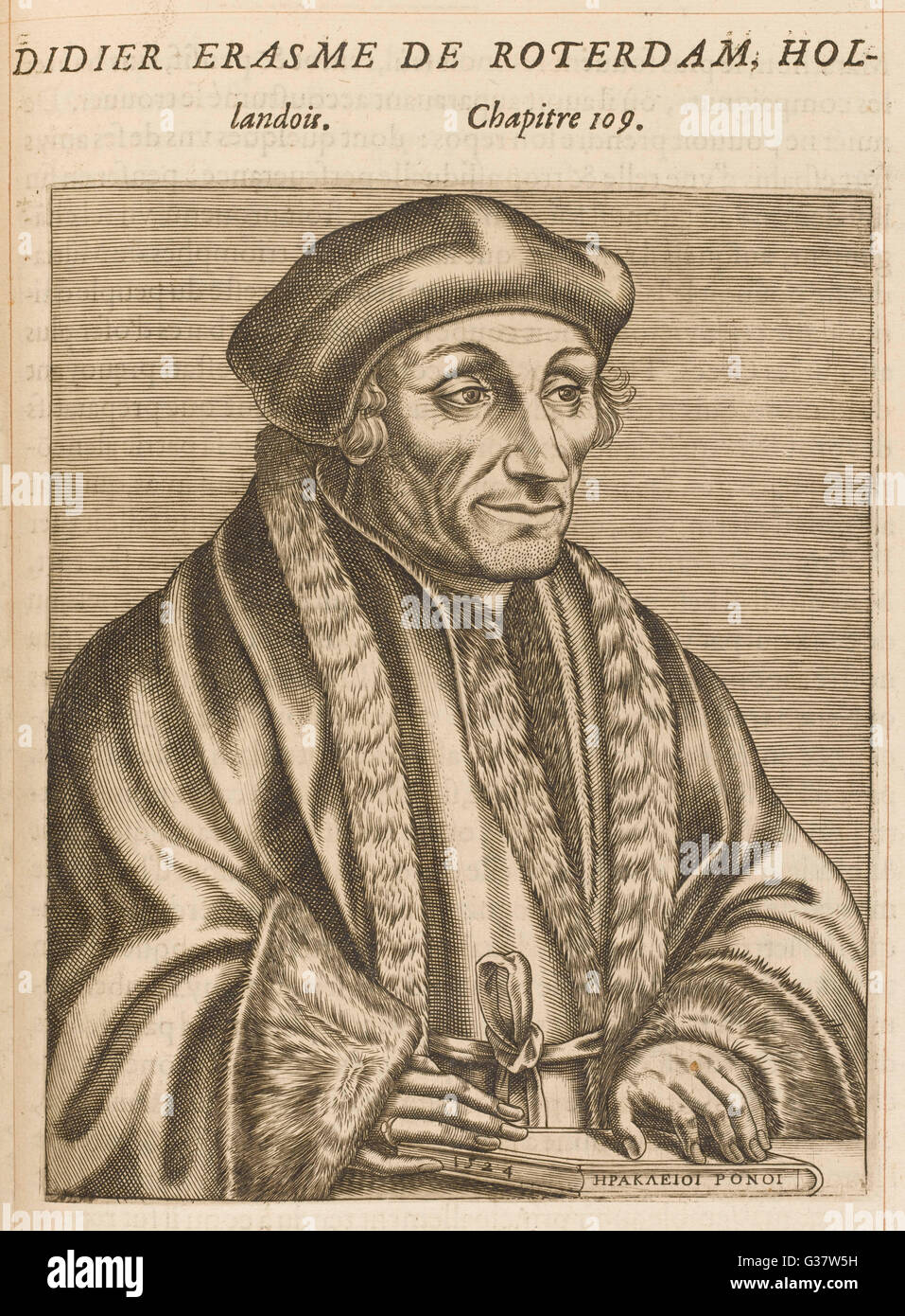 DESIDERIUS ERASMUS  Dutch Humanist.        Date: 1466 - 1536 Stock Photo